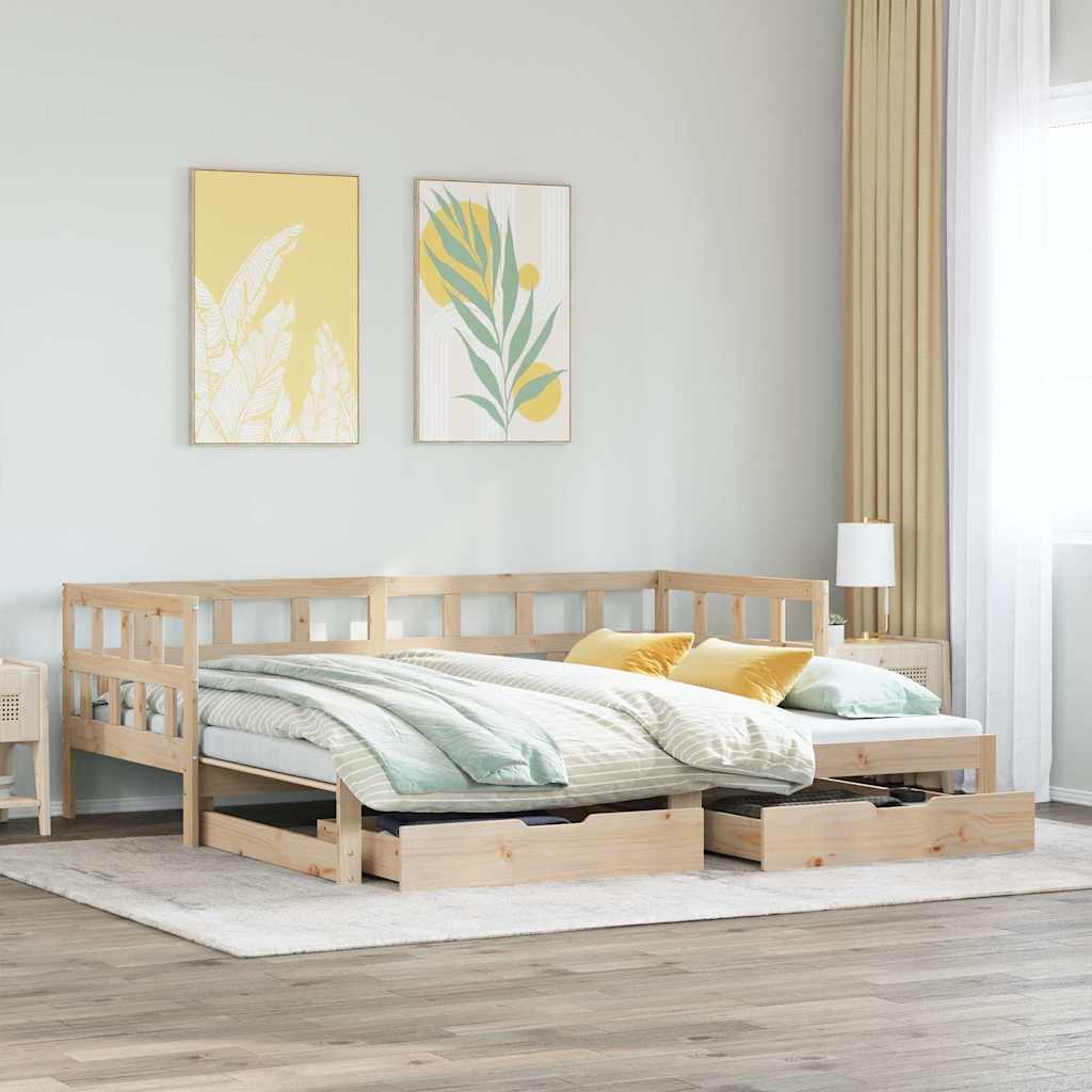 Lit de jour avec gigogne et tiroirs sans matelas 80x200 cm - XIOS