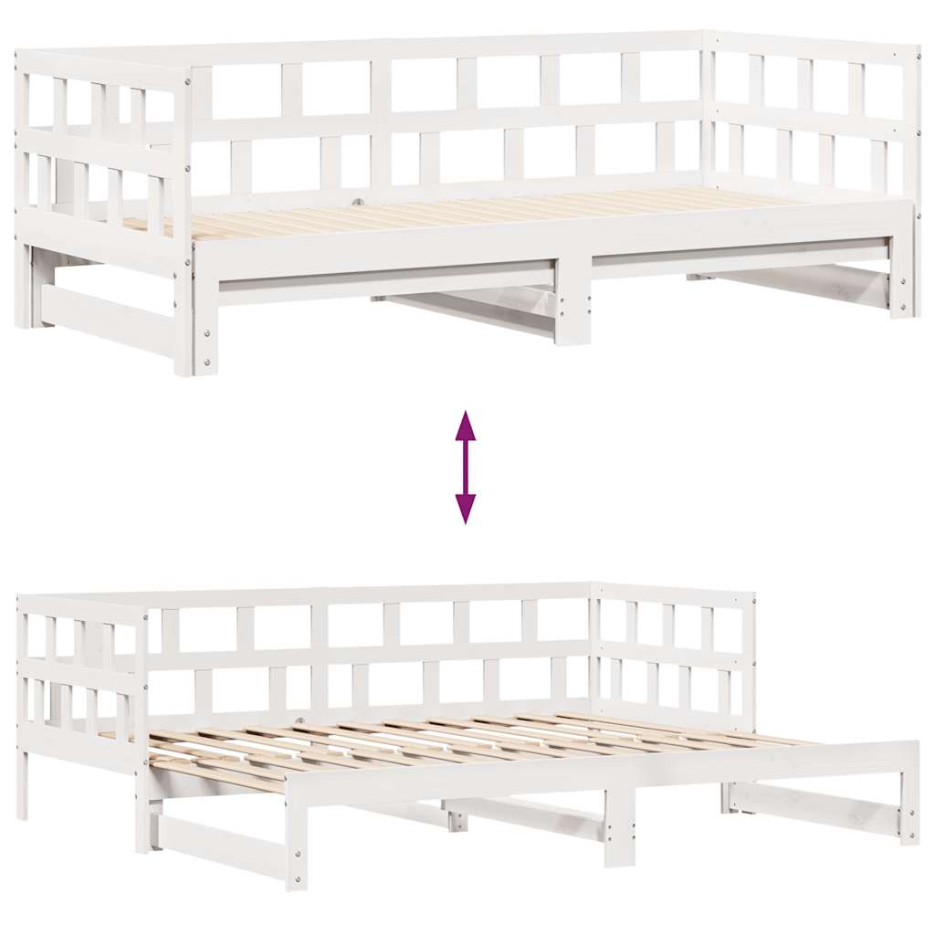 Lit de jour avec gigogne et tiroirs sans matelas blanc 90x190cm - XIOS