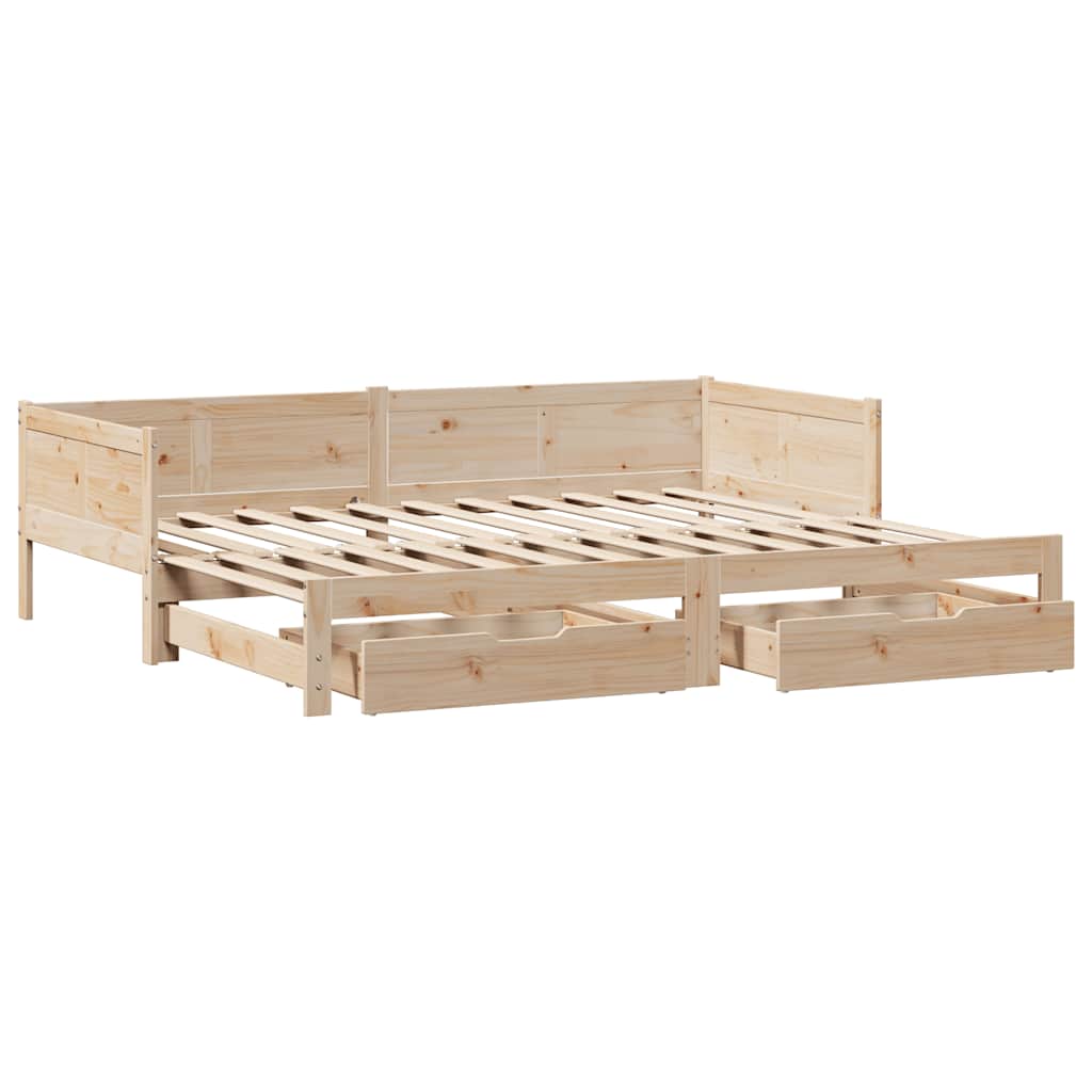 Lit de jour avec gigogne et tiroirs sans matelas 80x200 cm - XIOS