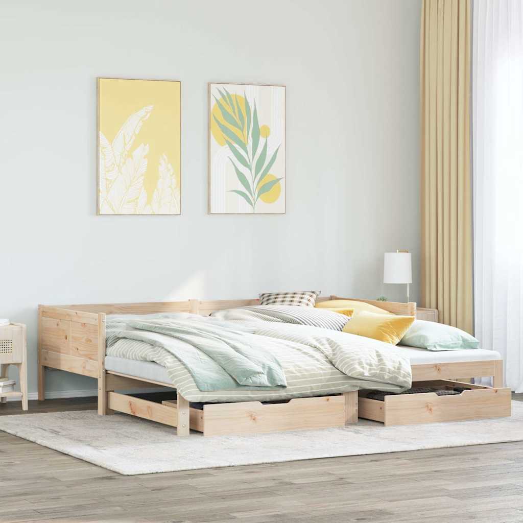 Lit de jour avec gigogne et tiroirs sans matelas 80x200 cm - XIOS