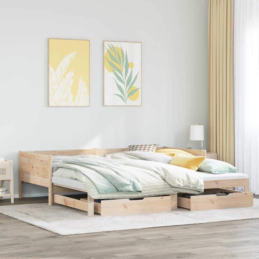 Lit de jour avec gigogne et tiroirs sans matelas 90x190 cm - XIOS