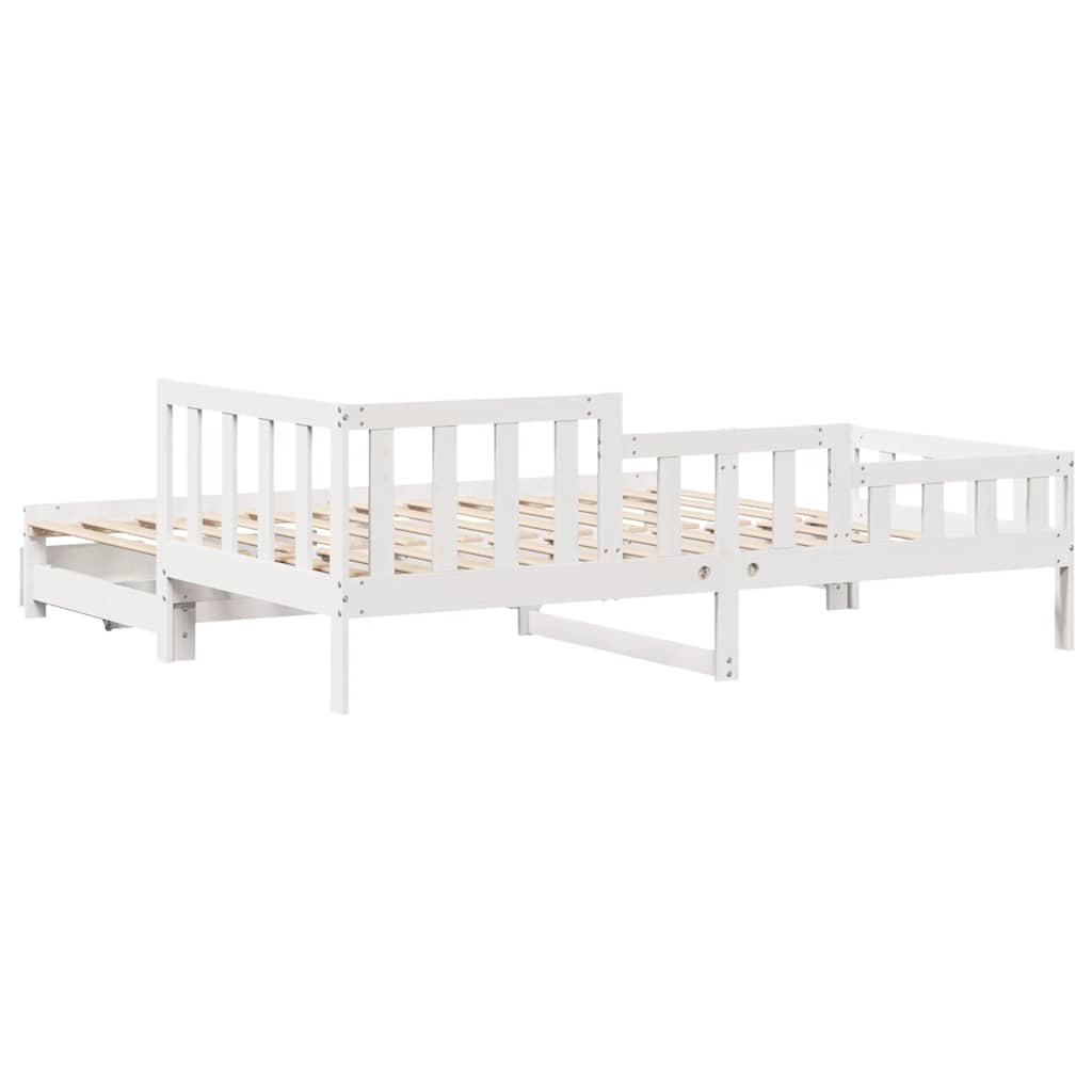 Lit de jour avec gigogne et tiroirs sans matelas blanc 90x190cm - XIOS