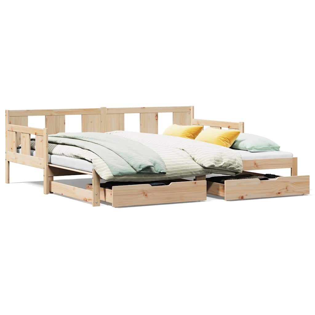 Lit de jour avec gigogne et tiroirs sans matelas 80x200 cm - XIOS