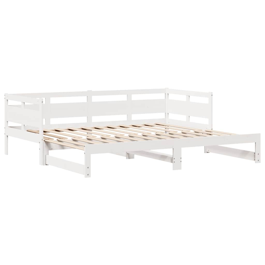 Lit de jour avec gigogne et tiroirs sans matelas blanc 90x200cm - XIOS