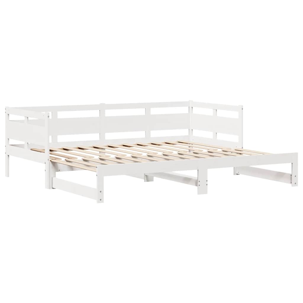 Lit de jour avec gigogne et tiroirs sans matelas blanc 80x200cm - XIOS