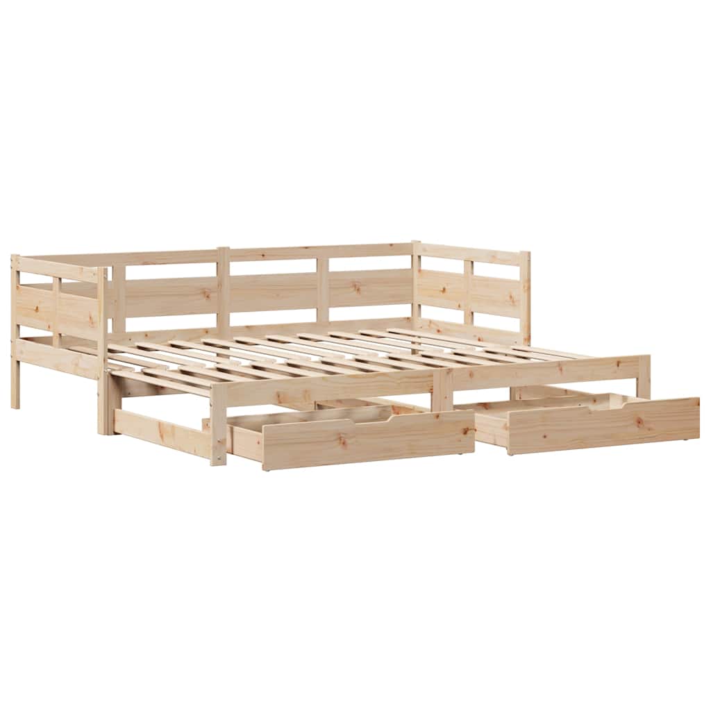 Lit de jour avec gigogne et tiroirs sans matelas 90x190 cm - XIOS
