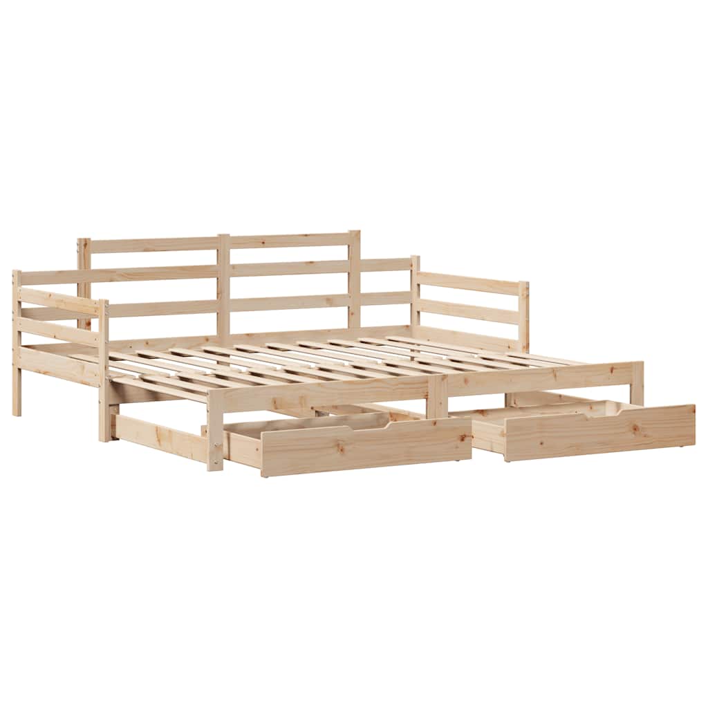 Lit de jour avec gigogne et tiroirs sans matelas 80x200 cm - XIOS