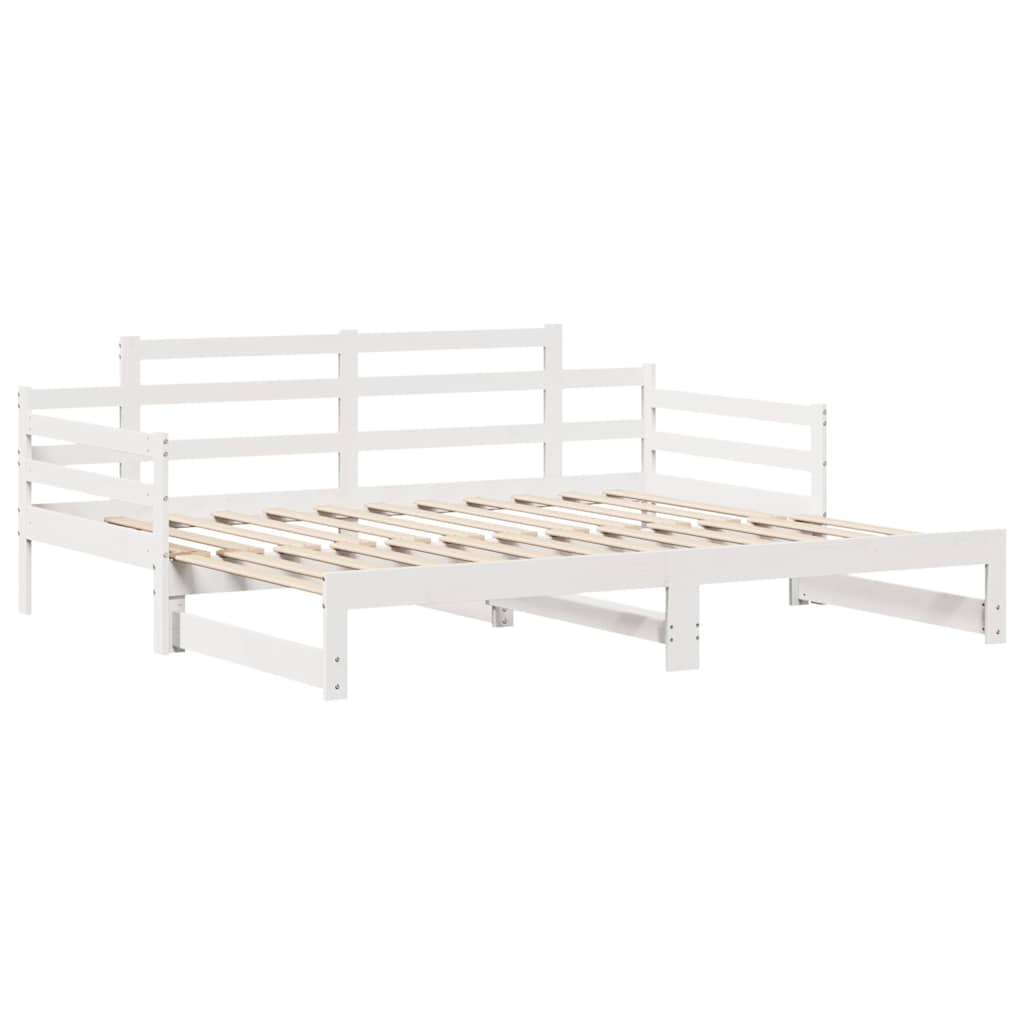 Lit de jour avec gigogne et tiroirs sans matelas blanc 80x200cm - XIOS