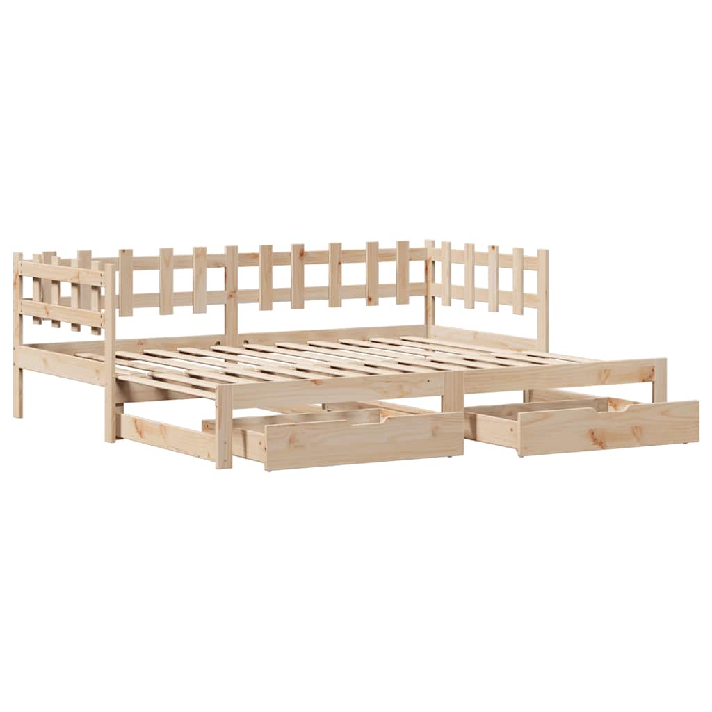 Lit de jour avec gigogne et tiroirs sans matelas 90x200 cm - XIOS