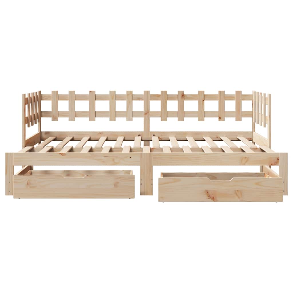 Lit de jour avec gigogne et tiroirs sans matelas 90x200 cm - XIOS