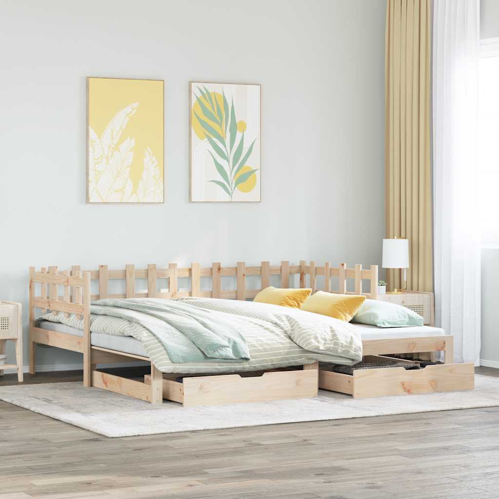 Lit de jour avec gigogne et tiroirs sans matelas 90x200 cm - XIOS