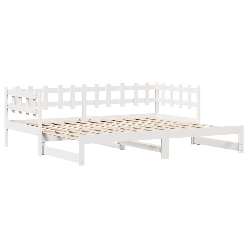 Lit de jour avec gigogne et tiroirs sans matelas blanc 90x200cm - XIOS