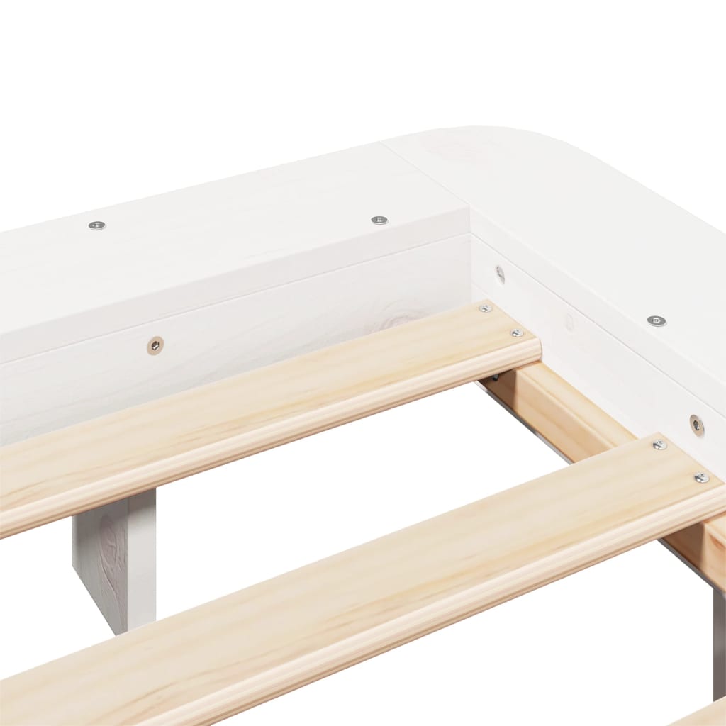 Cadre de lit sans matelas blanc 200x200 cm bois massif de pin - XIOS