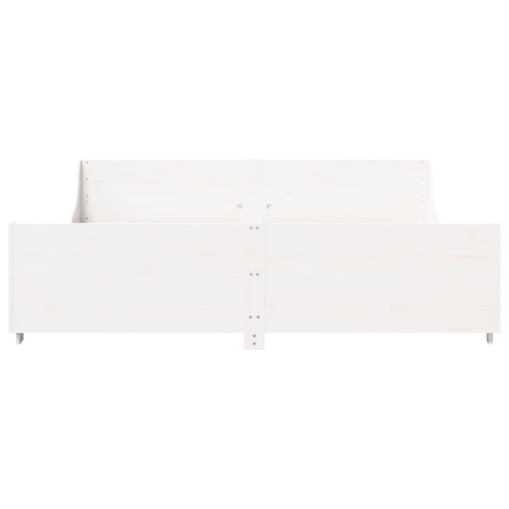 Cadre de lit sans matelas blanc 200x200 cm bois massif de pin - XIOS