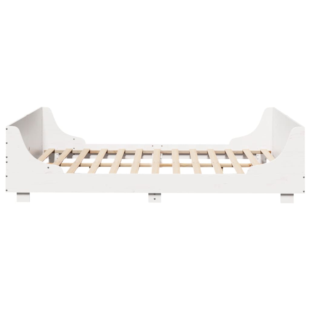 Cadre de lit sans matelas blanc 160x200 cm bois de pin massif - XIOS