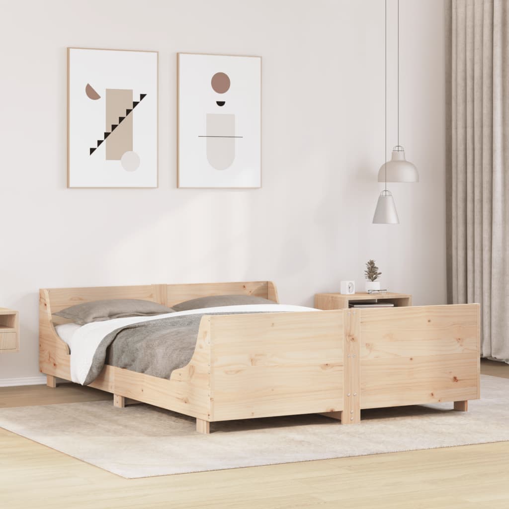 Cadre de lit sans matelas 140x200 cm bois massif de pin - XIOS