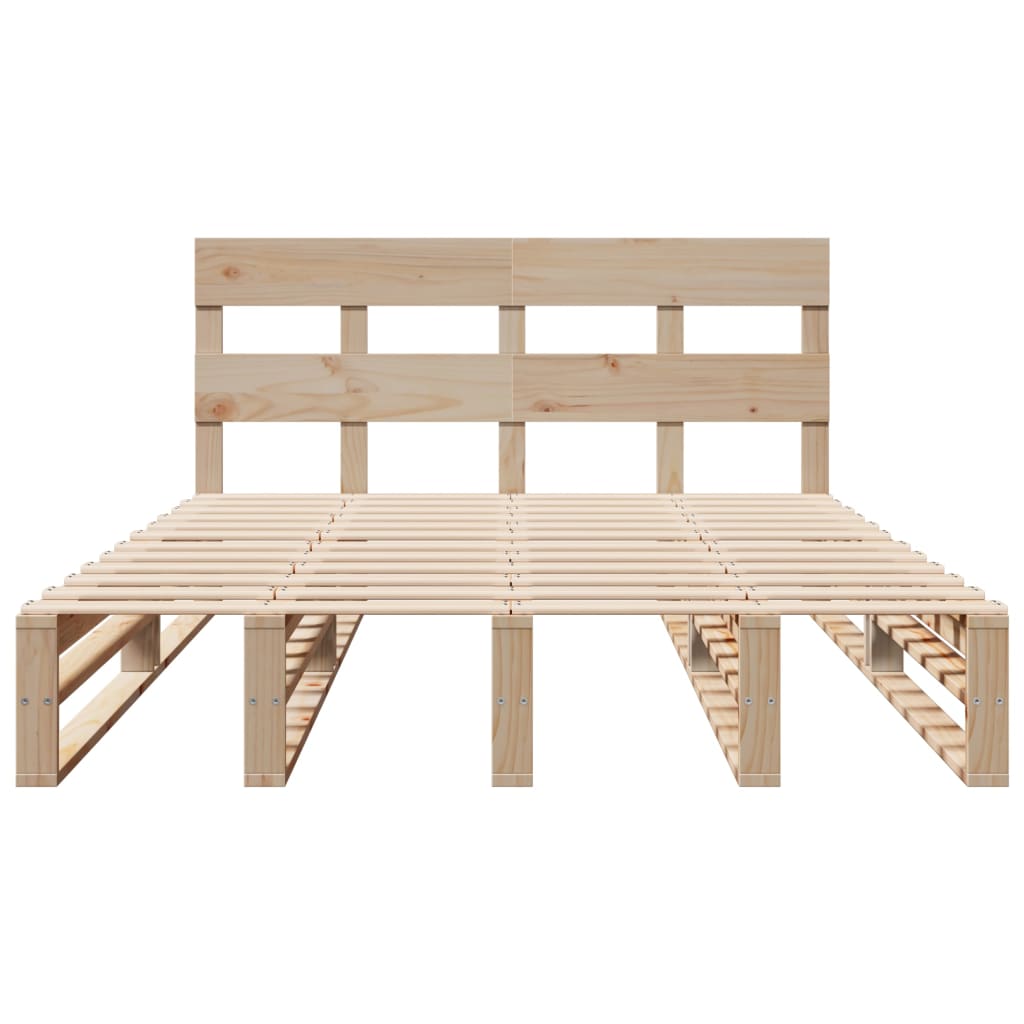 Cadre de lit sans matelas 140x200 cm bois massif de pin - XIOS
