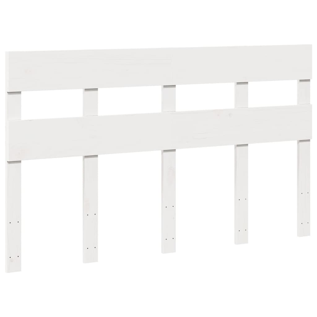 Cadre de lit sans matelas blanc 150x200 cm bois de pin massif - XIOS