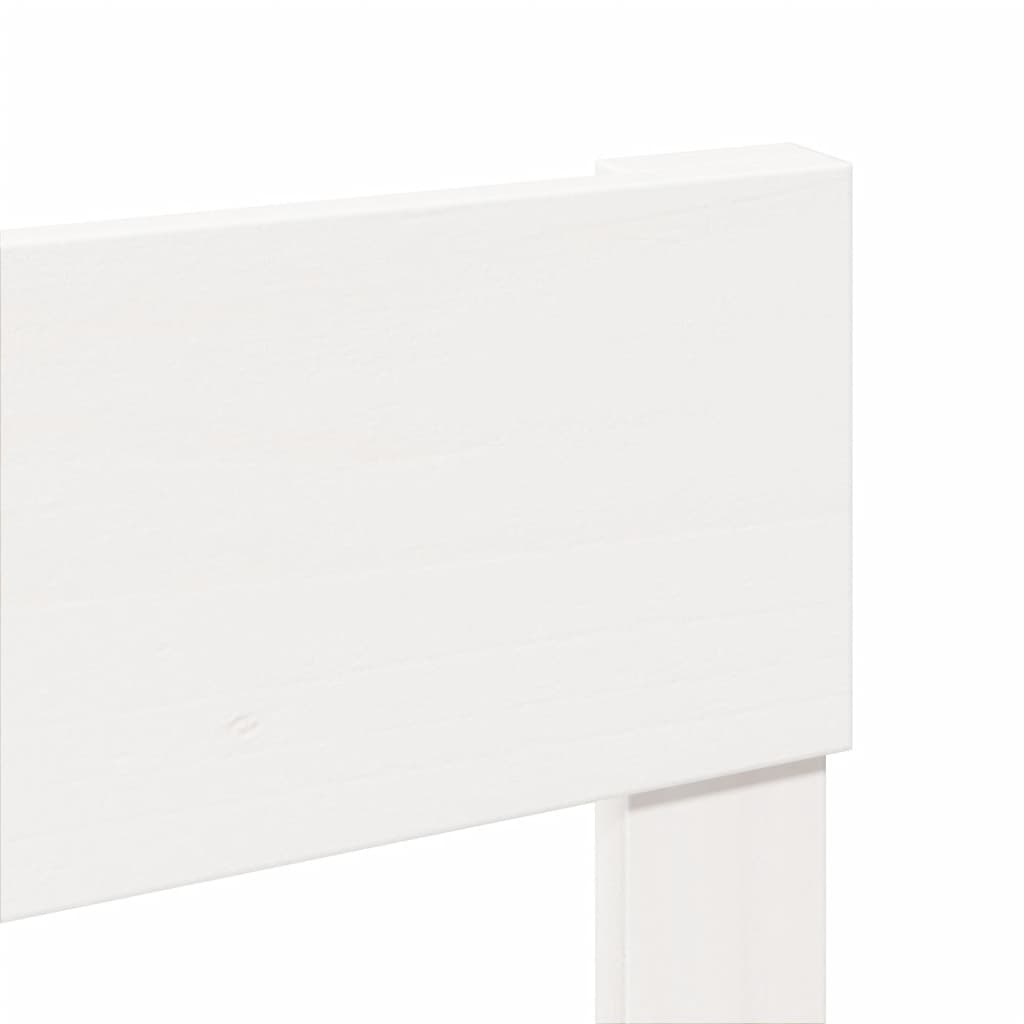 Cadre de lit sans matelas blanc 150x200 cm bois de pin massif - XIOS