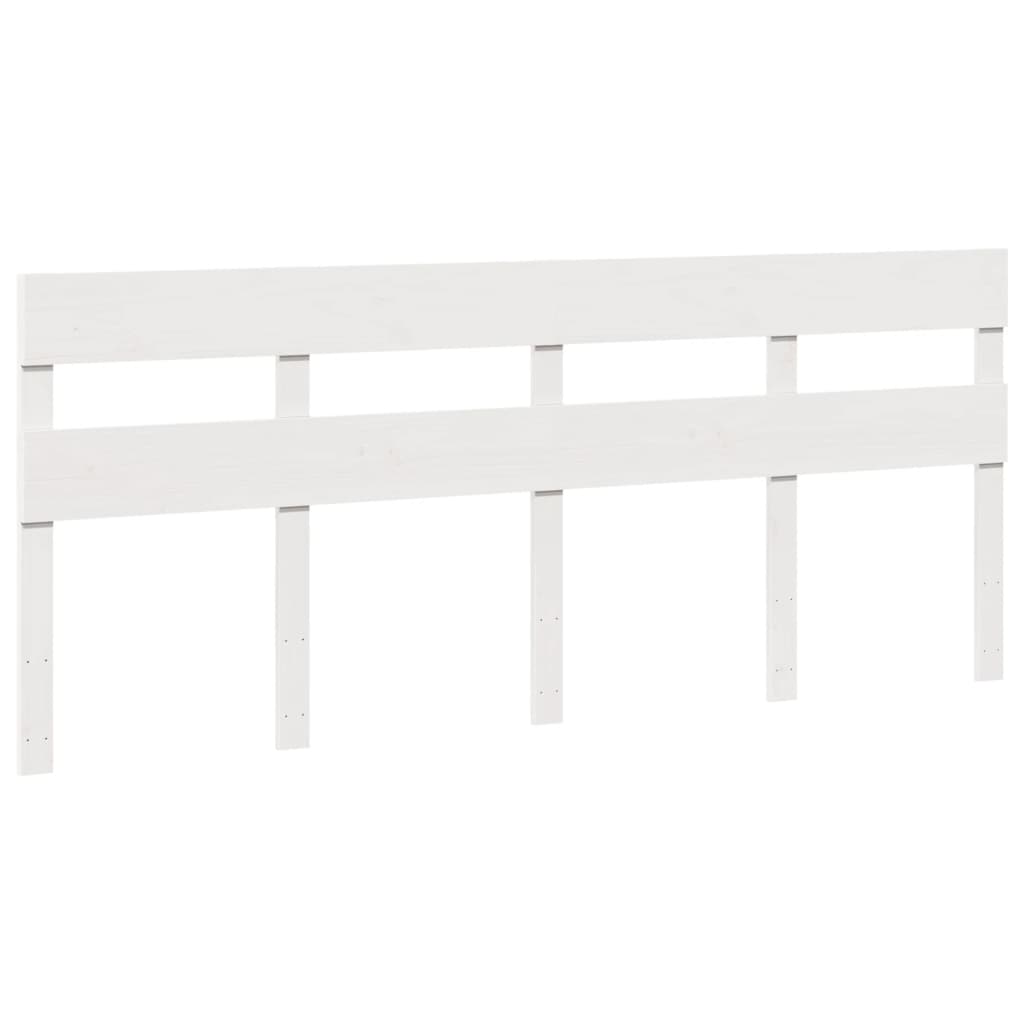 Cadre de lit sans matelas blanc 200x200 cm bois massif de pin - XIOS
