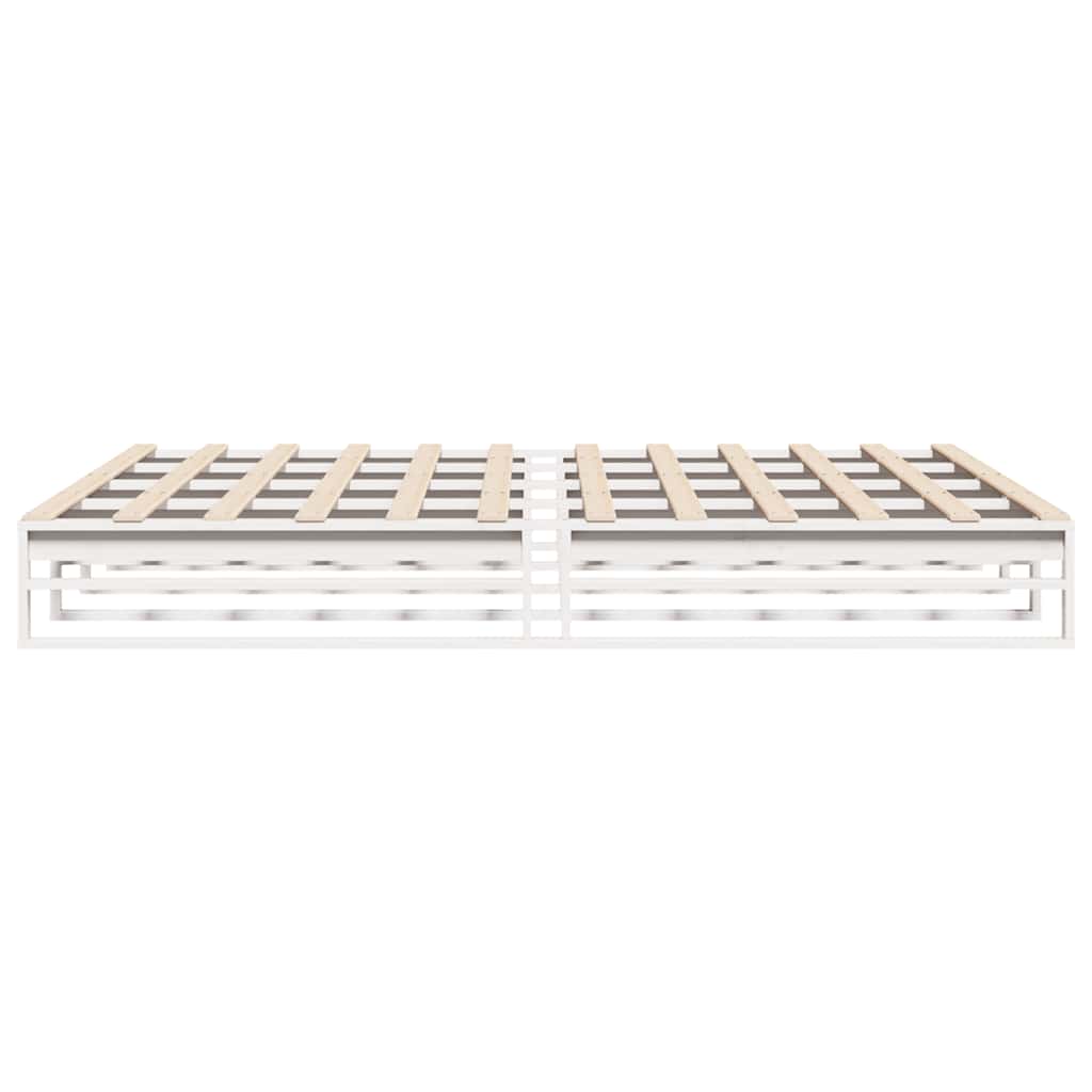 Cadre de lit sans matelas blanc 200x200 cm bois massif de pin - XIOS