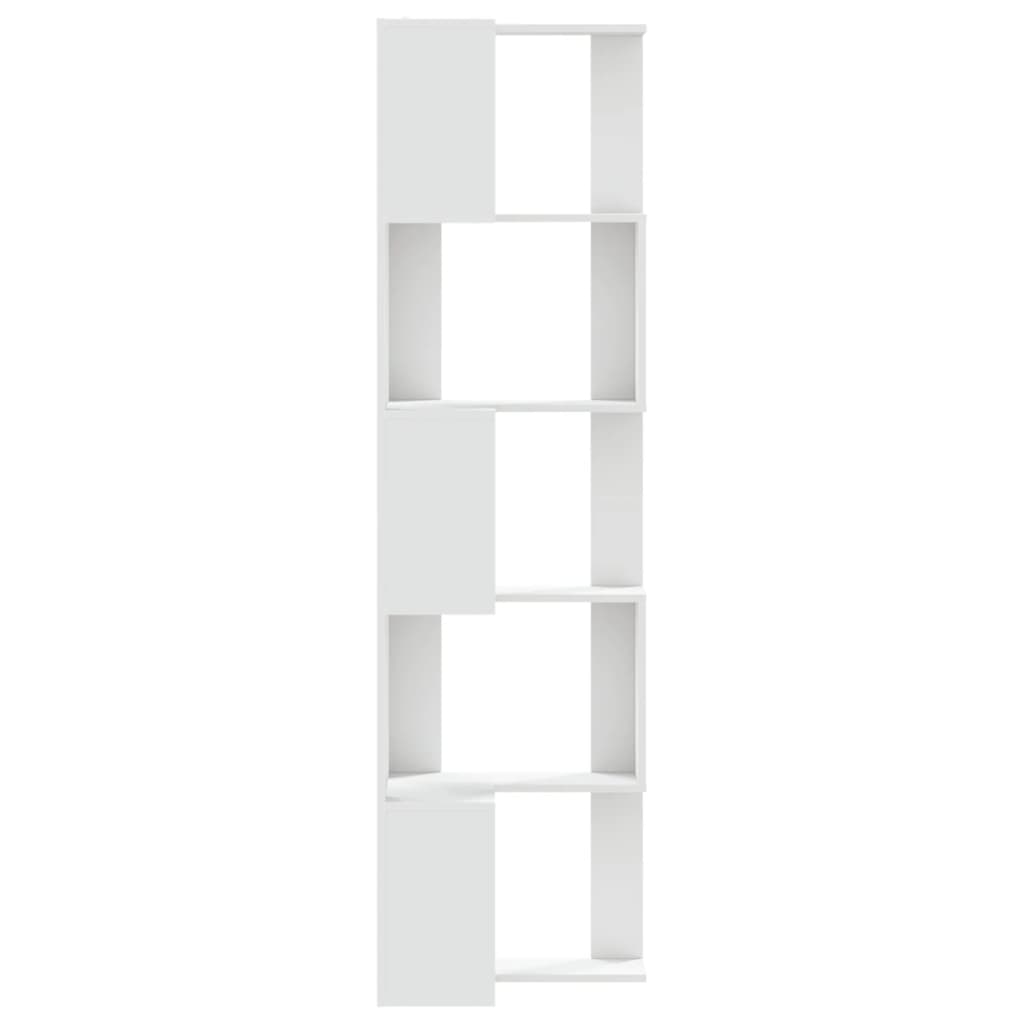 Bibliothèque d'angle à 5 niveaux blanc bois d'ingénierie - XIOS