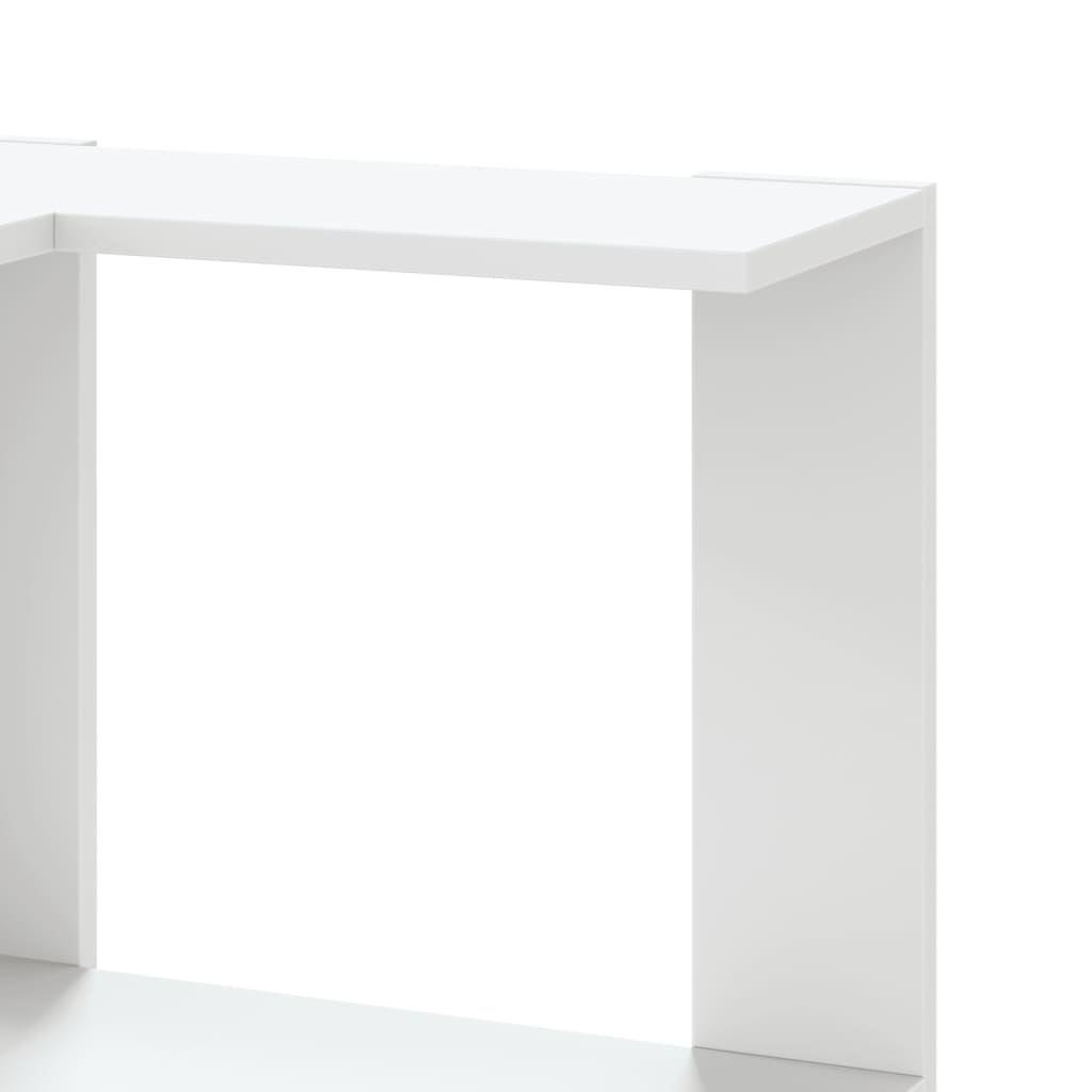 Bibliothèque d'angle à 5 niveaux blanc bois d'ingénierie - XIOS
