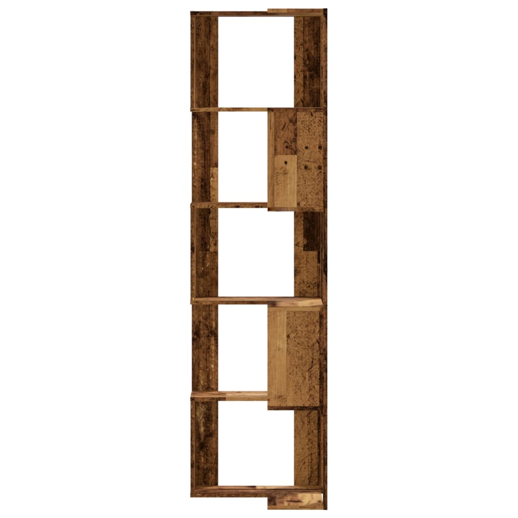 Bibliothèque d'angle à 5 niveaux vieux bois bois d'ingénierie - XIOS