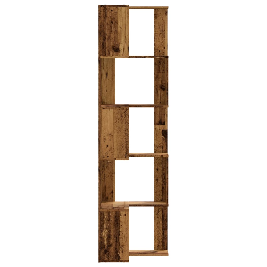 Bibliothèque d'angle à 5 niveaux vieux bois bois d'ingénierie - XIOS