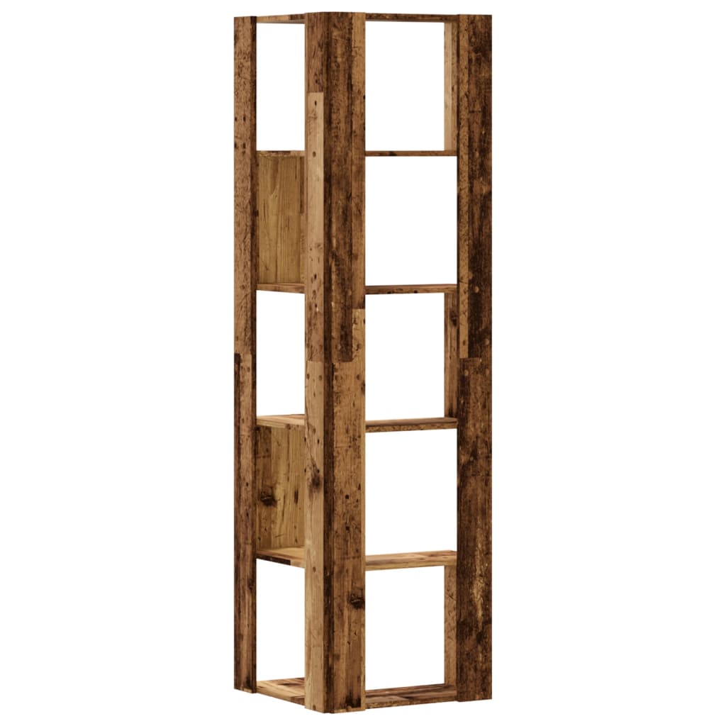 Bibliothèque d'angle à 5 niveaux vieux bois bois d'ingénierie - XIOS