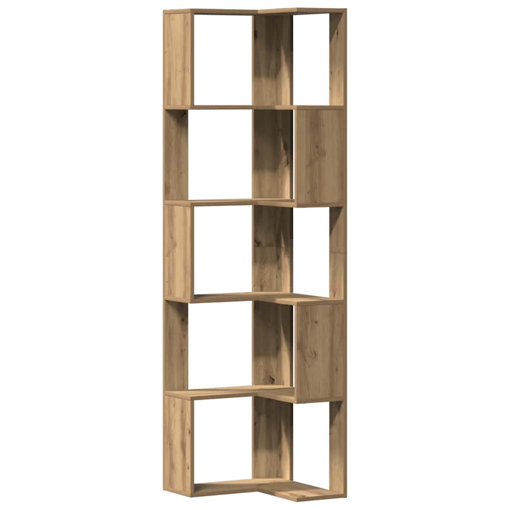 Bibliothèque d'angle 5 niveaux chêne artisanal bois ingénierie - XIOS