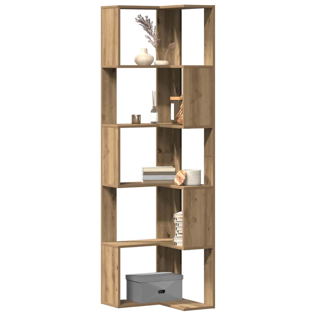 Bibliothèque d'angle 5 niveaux chêne artisanal bois ingénierie - XIOS