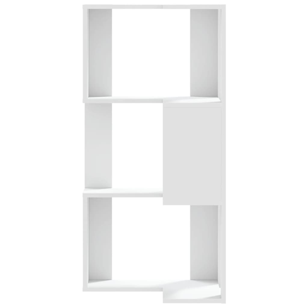 Bibliothèque d'angle à 3 niveaux blanc bois d'ingénierie - XIOS