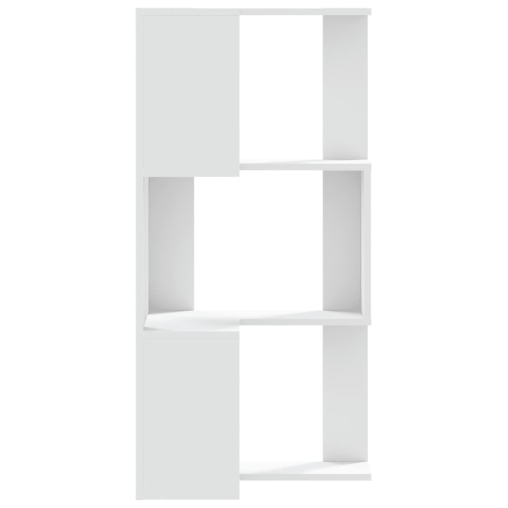 Bibliothèque d'angle à 3 niveaux blanc bois d'ingénierie - XIOS