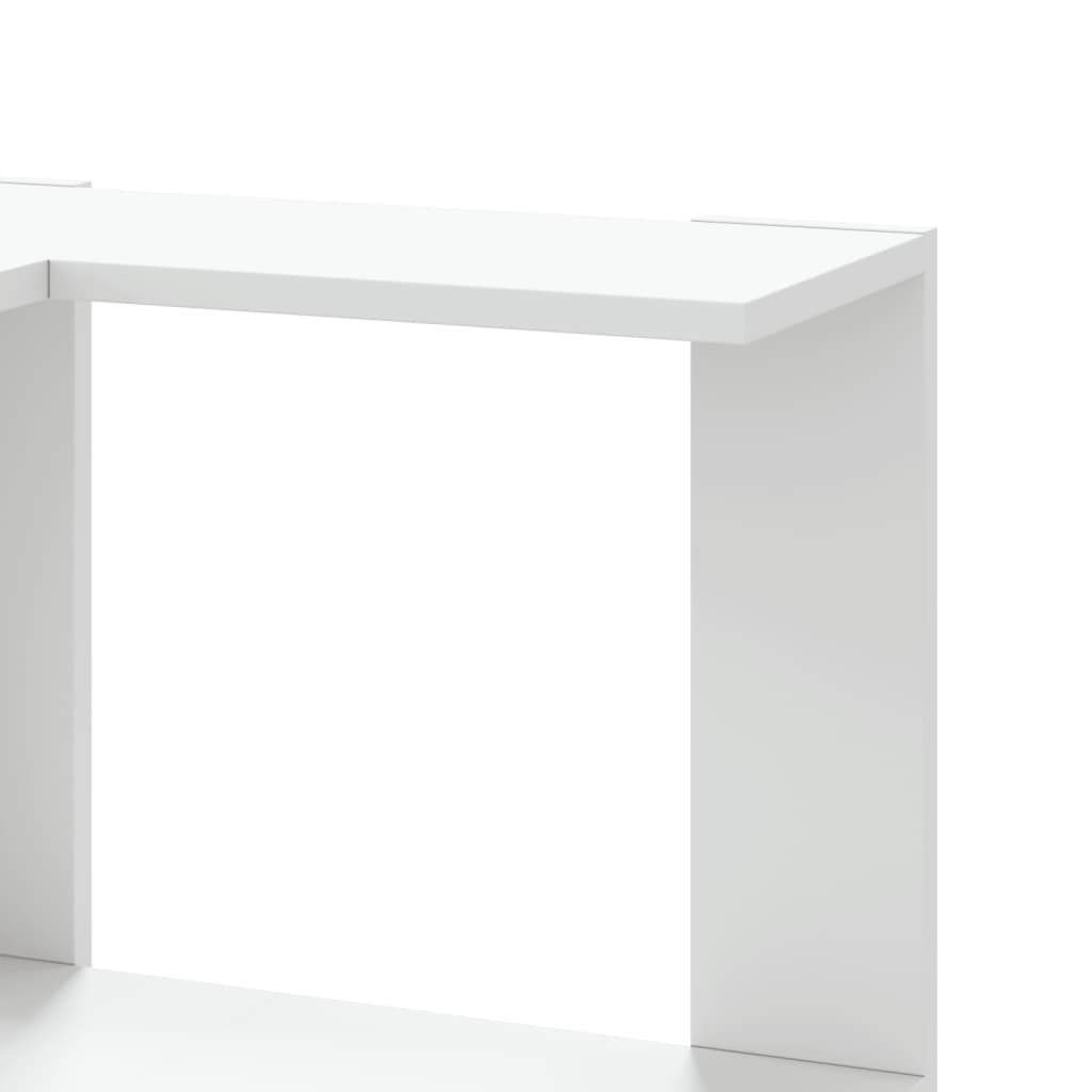 Bibliothèque d'angle à 3 niveaux blanc bois d'ingénierie - XIOS