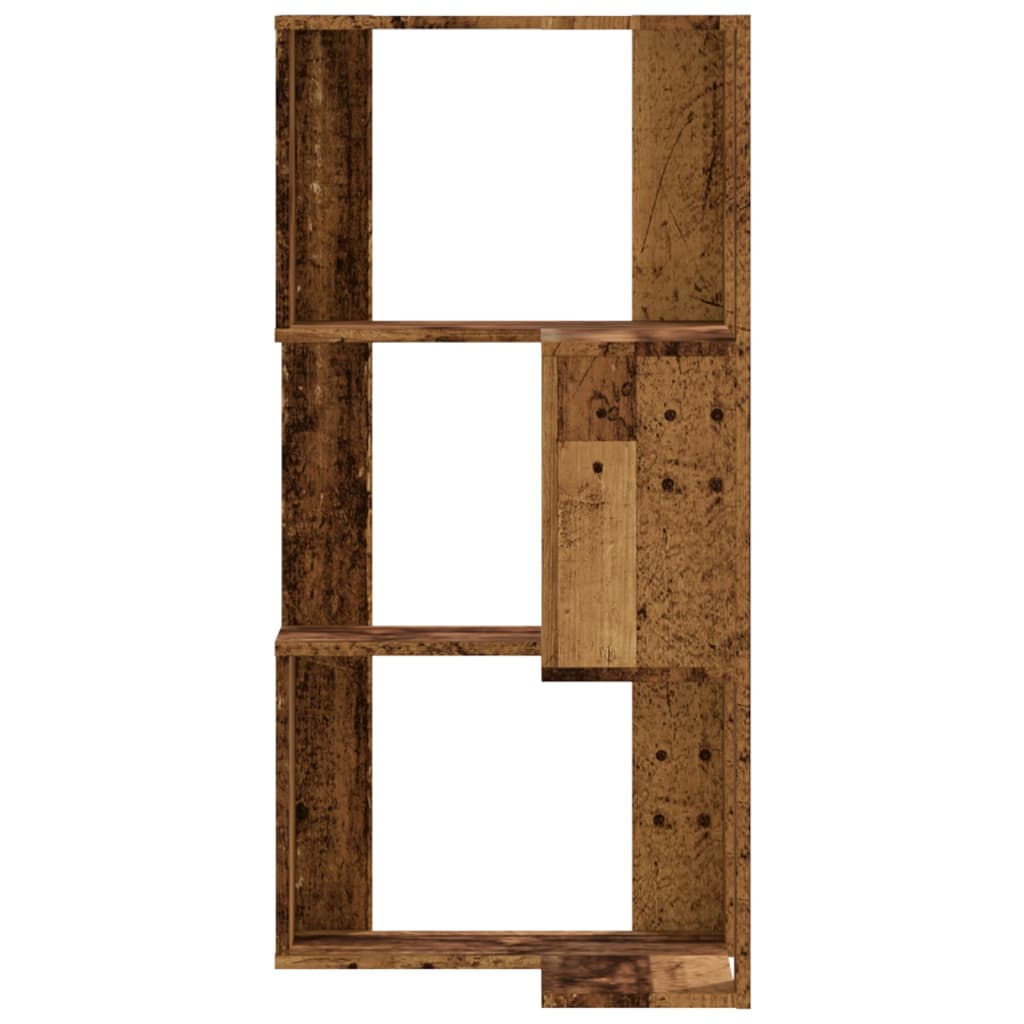 Bibliothèque d'angle à 3 niveaux vieux bois bois d'ingénierie - XIOS