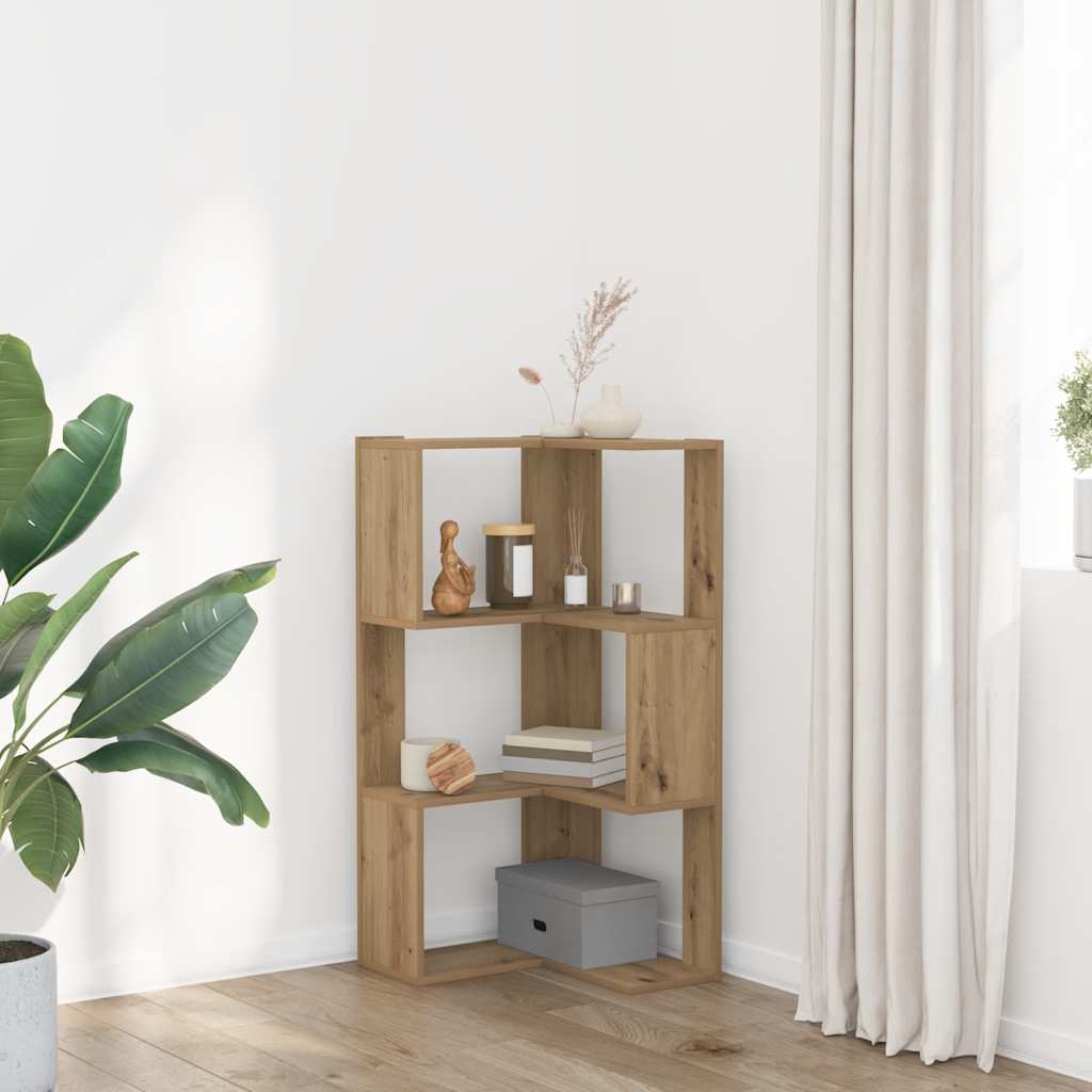 Bibliothèque d'angle 3 niveaux chêne artisanal bois ingénierie - XIOS