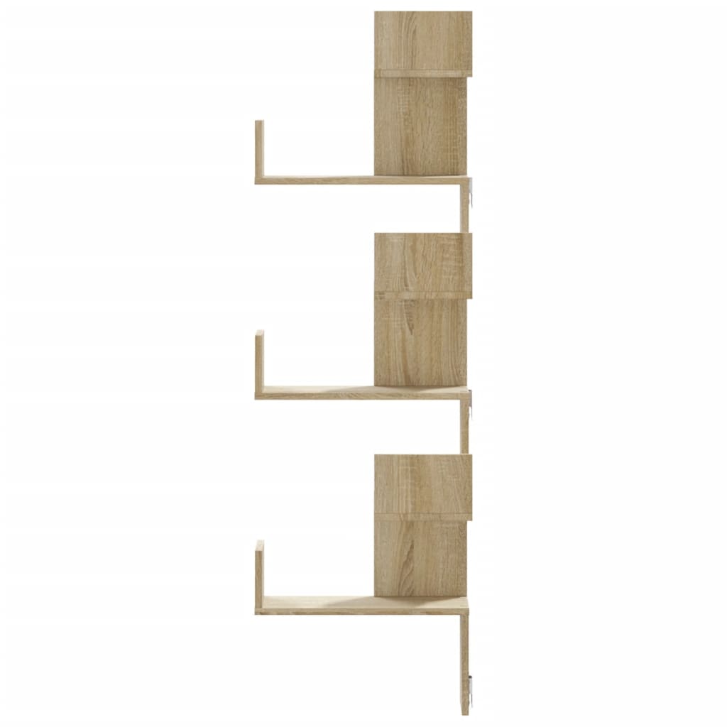 Étagère d'angle murale chêne sonoma 45x45x147cm bois ingénierie - XIOS