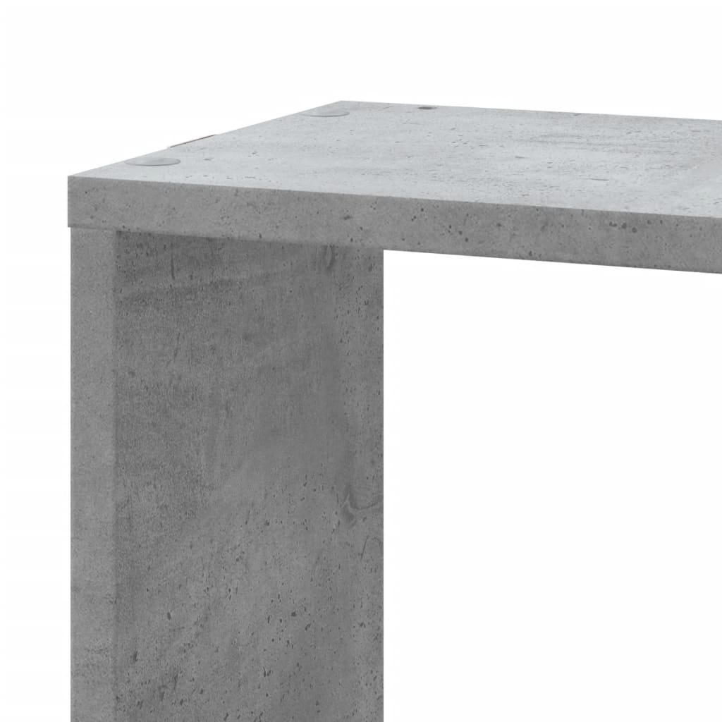 Étagère murale d'angle gris béton 45x45x147cm bois d'ingénierie - XIOS