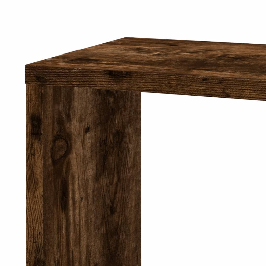 Étagère d'angle murale chêne fumé 45x45x147cm bois d'ingénierie - XIOS