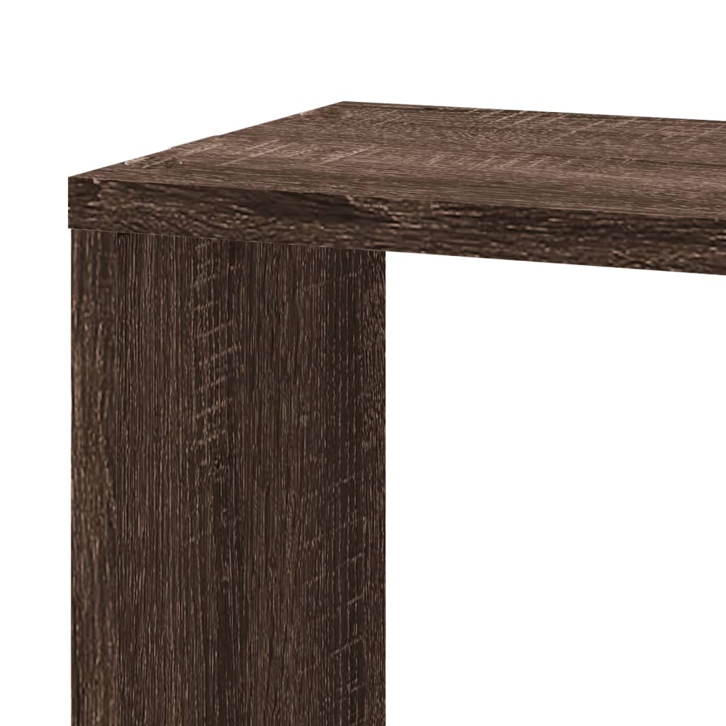 Étagère d'angle murale chêne marron 45x45x147cm bois ingénierie - XIOS