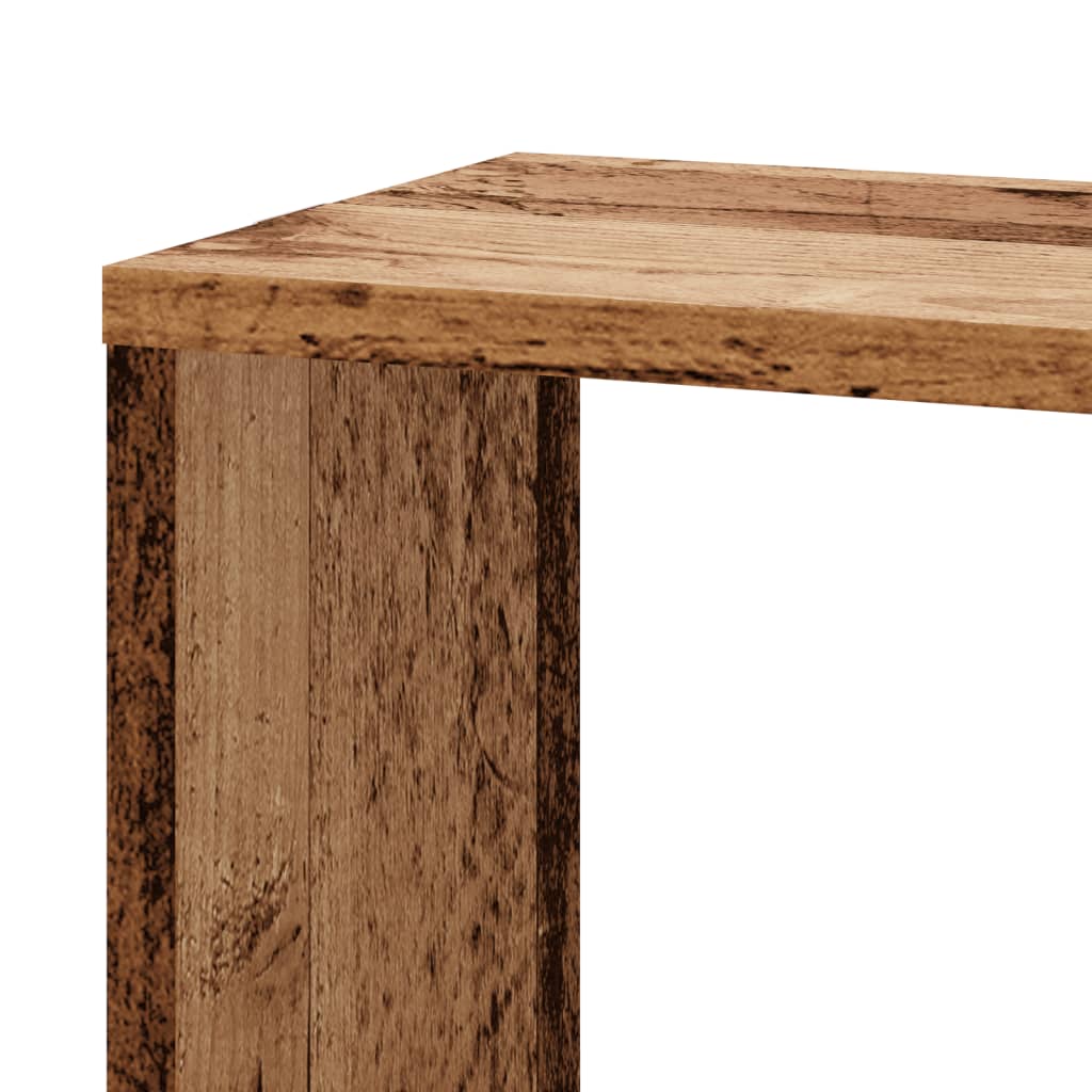 Étagère d'angle murale vieux bois 45x45x147cm bois d'ingénierie - XIOS