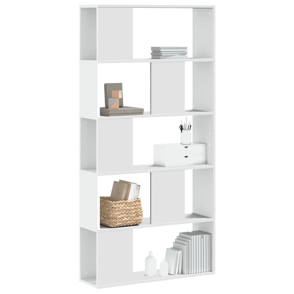 Bibliothèque 5 niveaux blanc 80,5x23,5x162,5 cm bois ingénierie - XIOS