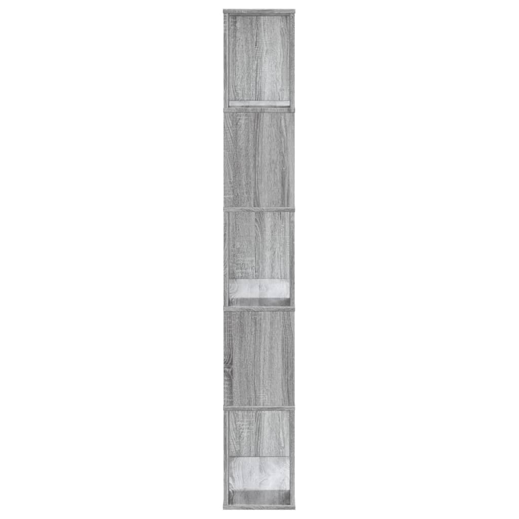 Bibliothèque 5 niveaux sonoma gris bois d'ingénierie - XIOS