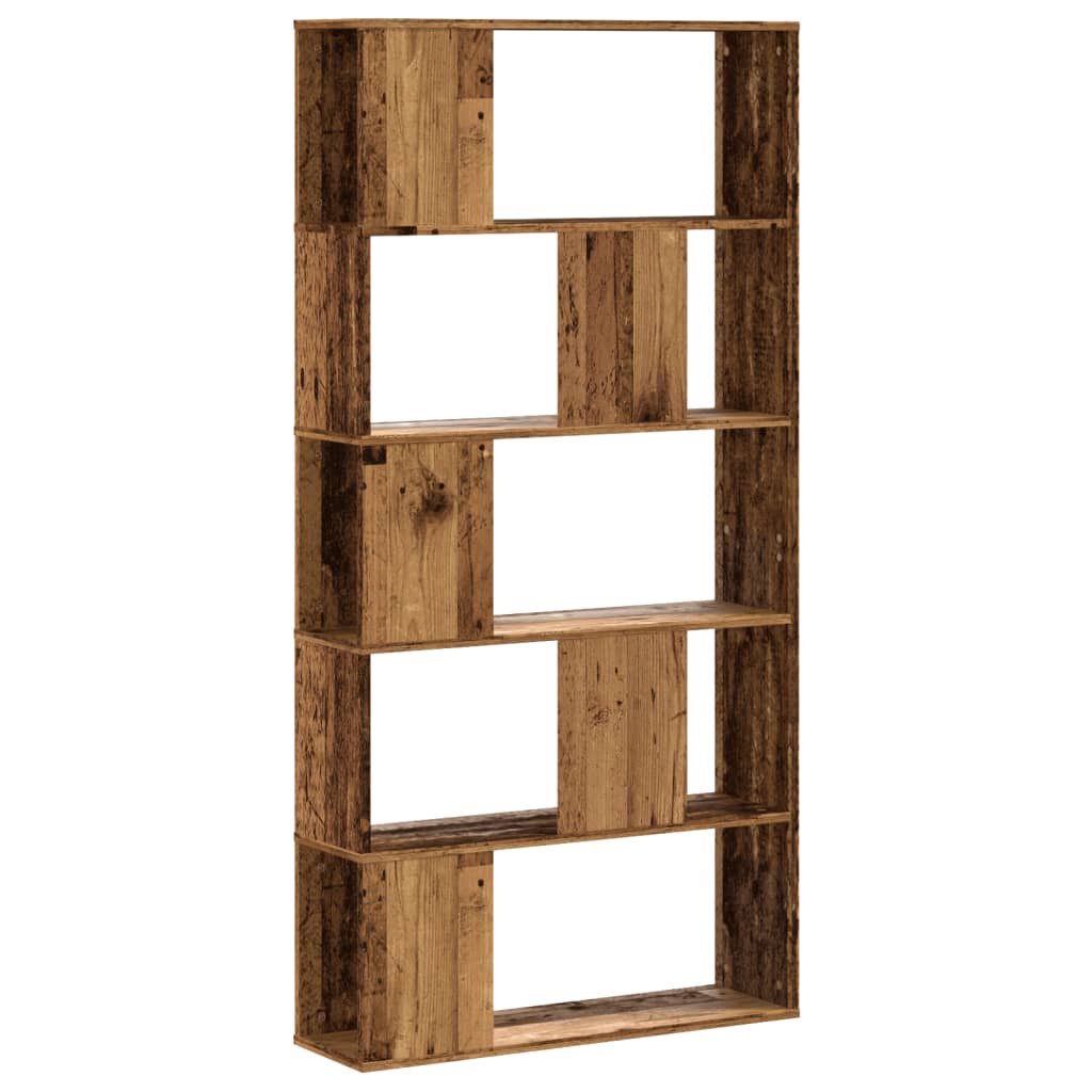 Bibliothèque 5 niveaux vieux bois bois d'ingénierie - XIOS