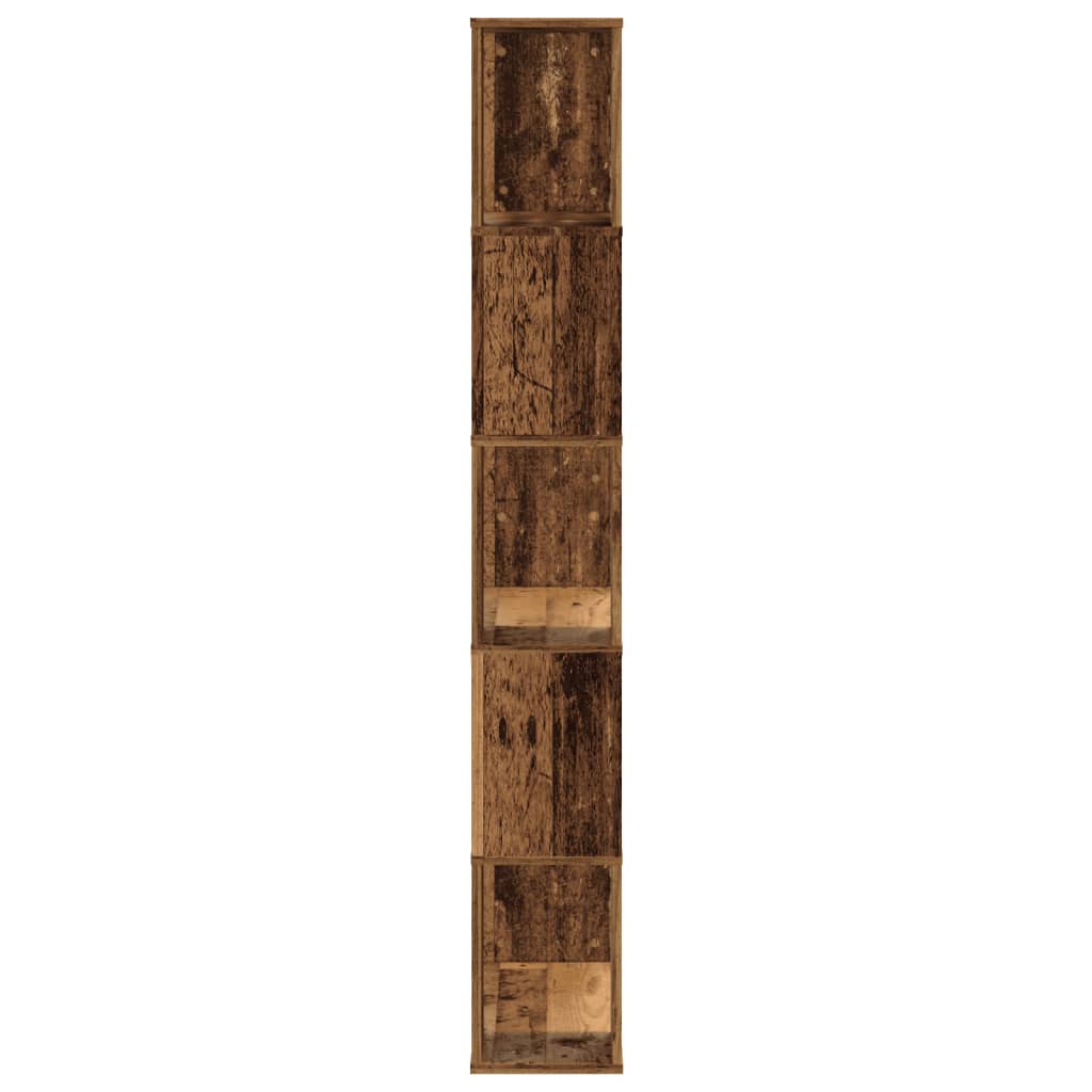 Bibliothèque 5 niveaux vieux bois bois d'ingénierie - XIOS