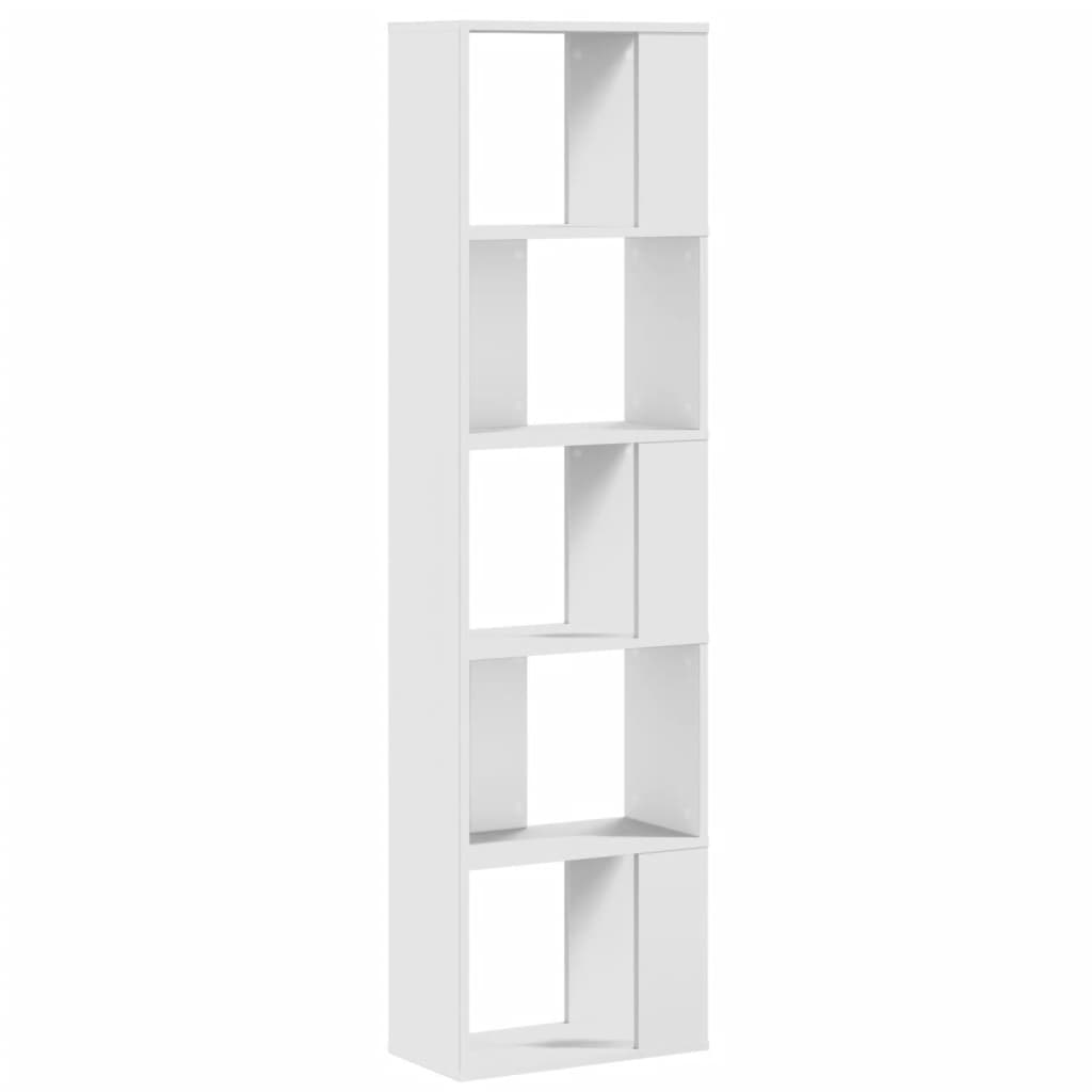 Bibliothèque 5 niveaux blanc 45x23,5x162,5 cm bois d'ingénierie - XIOS