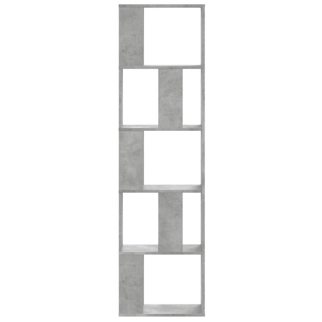 Bibliothèque 5 niveaux gris béton bois d'ingénierie - XIOS