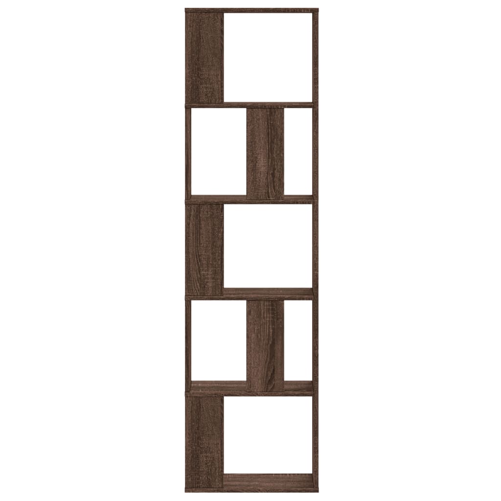 Bibliothèque 5 niveaux chêne marron bois ingénierie - XIOS