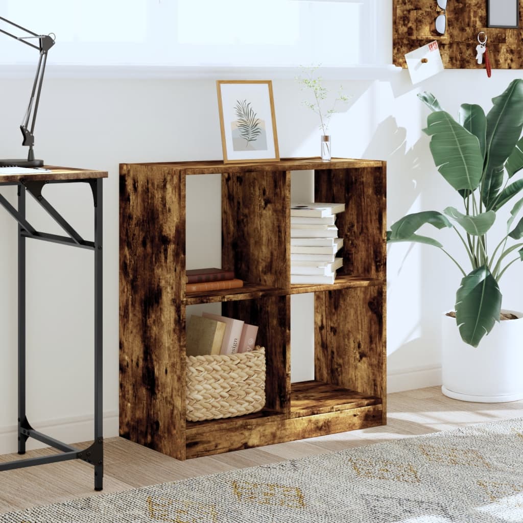 Bibliothèque chêne fumé 68,5x32x75 cm bois d'ingénierie - XIOS